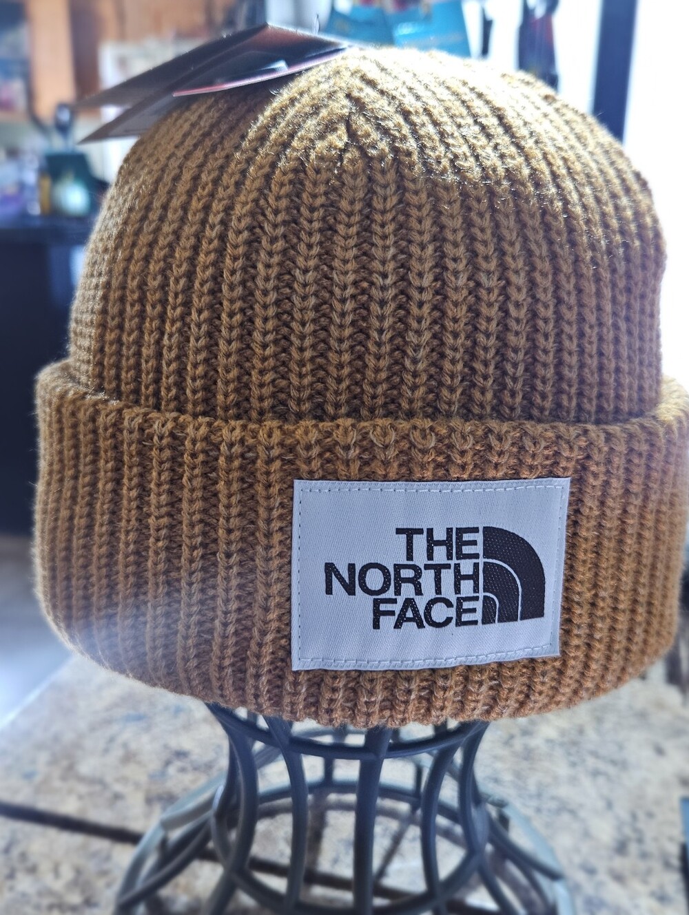 The North Face Kids Tan Brown Ribbed Cuffed Beanie